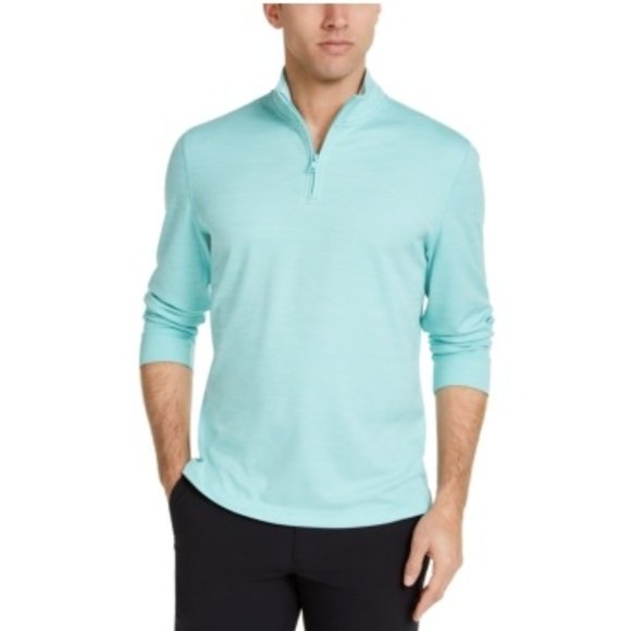 NWT Club Room Men's Quarter-Zip Tech Sweatshirt Size Large Blue $55 KK005 - Picture 1 of 1